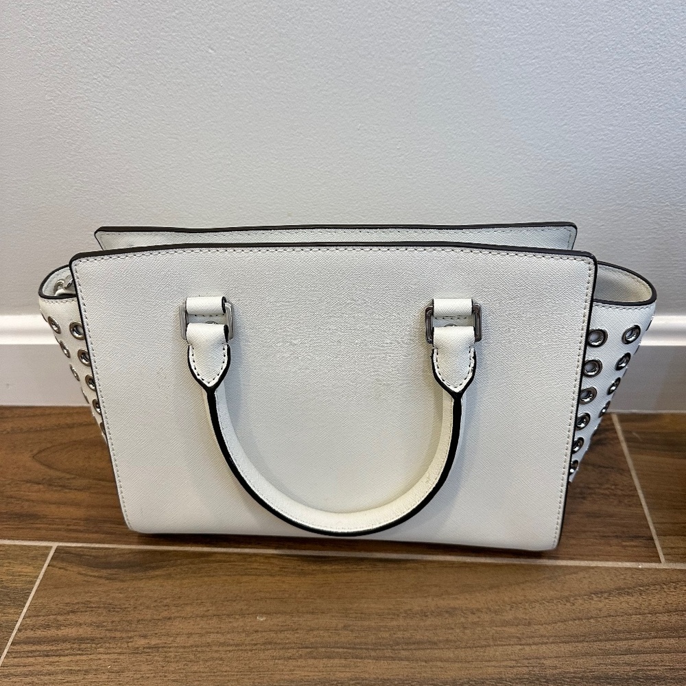 White Michael Kors Leather Satchel